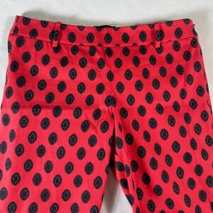 J Crew Minnie Pants Women's Size 6 AOP Print Cropped Ankle Stretch Size Zip‎